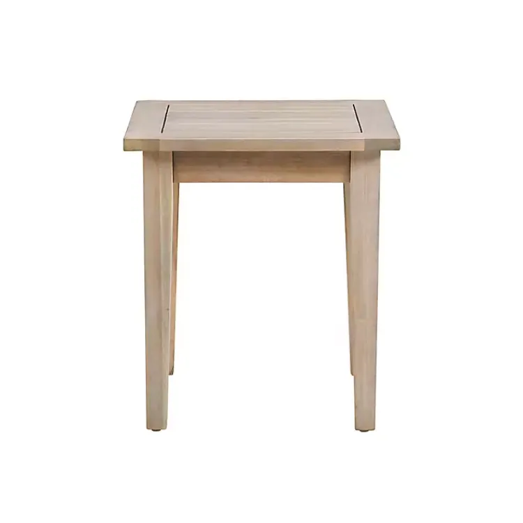 Kirklands Home Natural Acacia Wood Slatted Outdoor Side Table Tan Discount