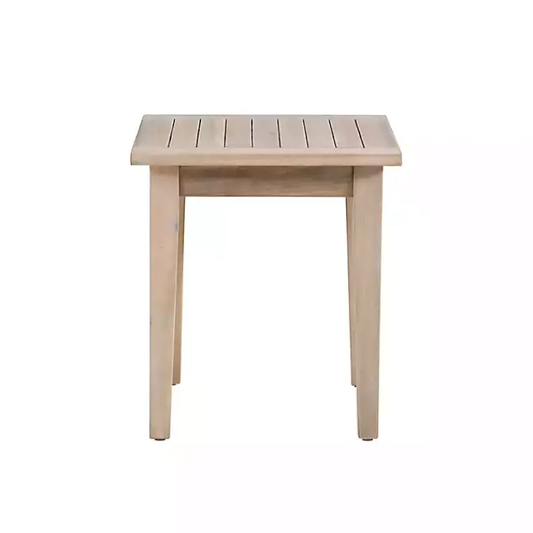 Kirklands Home Natural Acacia Wood Slatted Outdoor Side Table Tan Discount