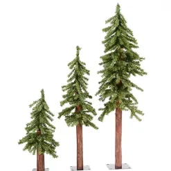 Christmas Trees>Kirklands Home Natural Alpine Christmas Trees, Set of 3