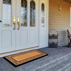 Kirklands Home Natural and Black Abby Doormat, 48x24 in. New