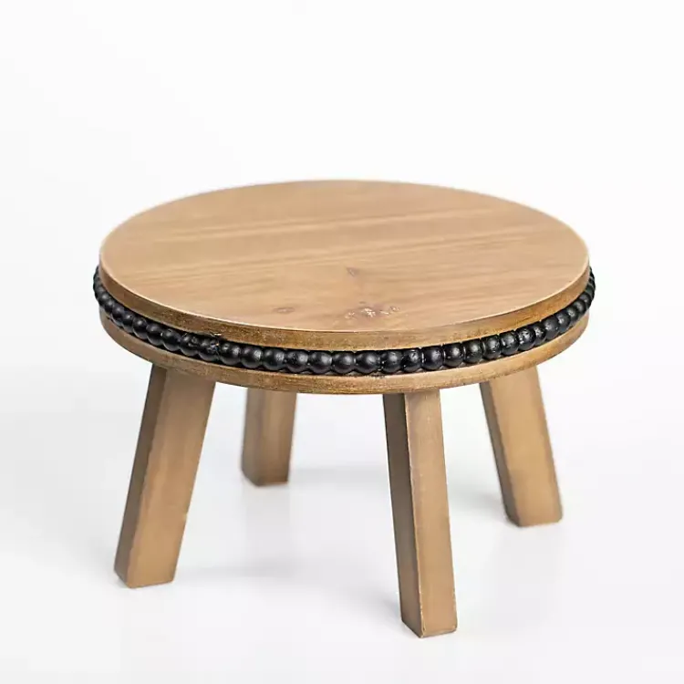 Decorative Accents>Kirklands Home Natural and Black Beaded Wood Riser