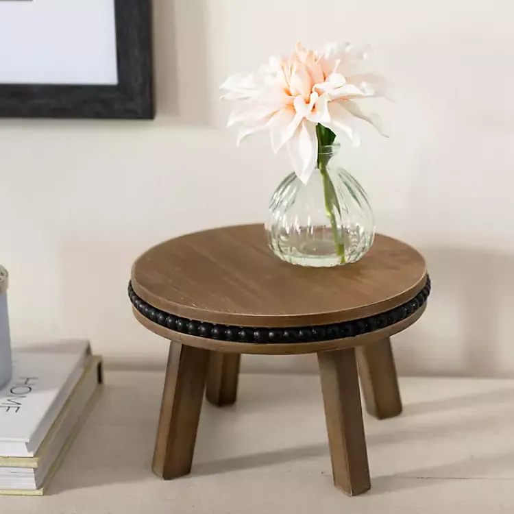 Decorative Accents>Kirklands Home Natural and Black Beaded Wood Riser