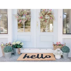 Kirklands Home Natural and Black Coir Hello Doormat, 29x17 in. Sale