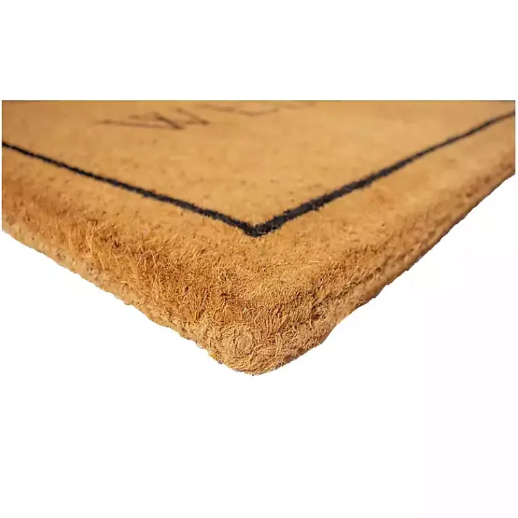 Kirklands Home Natural and Black Welcome Doormat, 48x30 in. Clearance