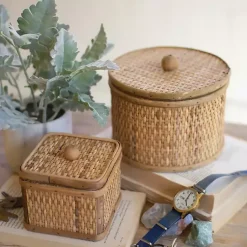 Baskets & Boxes>Kirklands Home Natural Antique Woven 2-pc. Box Set