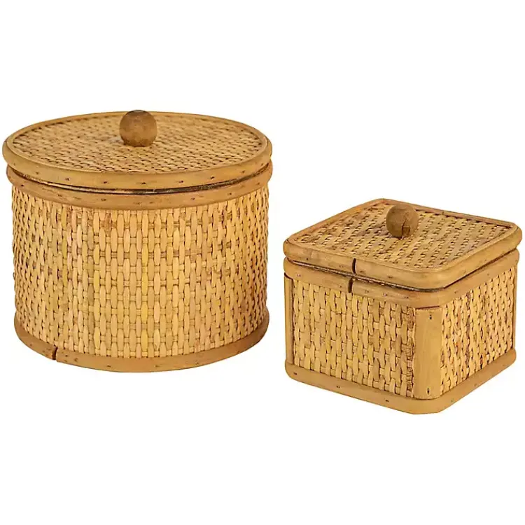 Baskets & Boxes>Kirklands Home Natural Antique Woven 2-pc. Box Set