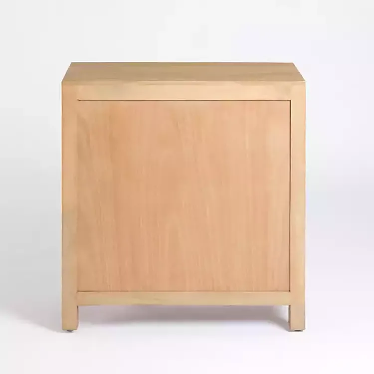Kirklands Home Natural Arch Cane and Wood Cabinet Tan