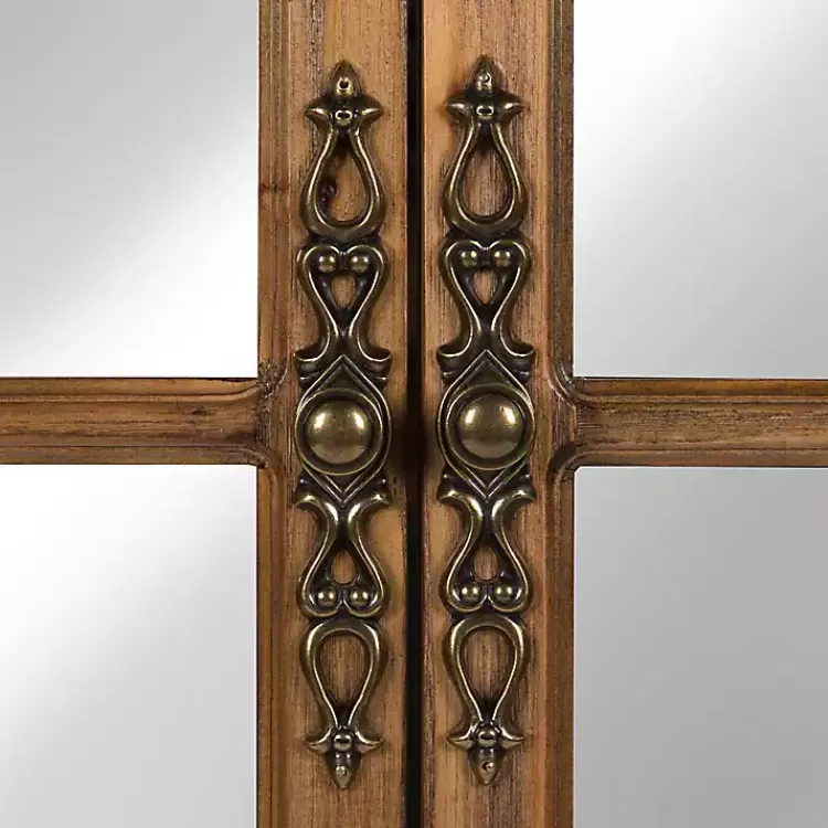 Kirklands Home Natural Arched Pane Doors Wall Mirror Clearance