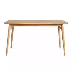 Kirklands Home Natural Ash Wood Mid-Century Modern Dining Table Tan New