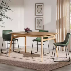 Kirklands Home Natural Ash Wood Mid-Century Modern Dining Table Tan New