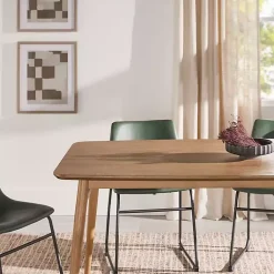 Kirklands Home Natural Ash Wood Mid-Century Modern Dining Table Tan New