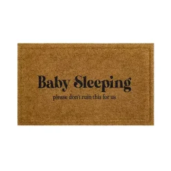 Kirklands Home Natural Baby Sleeping Funny Doormat Tan Hot