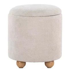Kirklands Home Natural Bacci Nesting Ottomans, Set of 2 Tan Sale