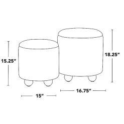 Kirklands Home Natural Bacci Nesting Ottomans, Set of 2 Tan Sale