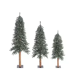 Christmas Trees>Kirklands Home Natural Bark Alpine Christmas Trees, Set of 3