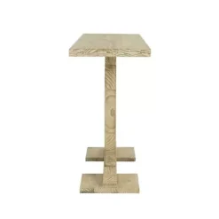 Kirklands Home Natural Barnwood Circular Pedestal Console Table Tan Best
