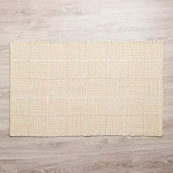 Kirklands Home Natural Basketweave Scatter Rug Tan New