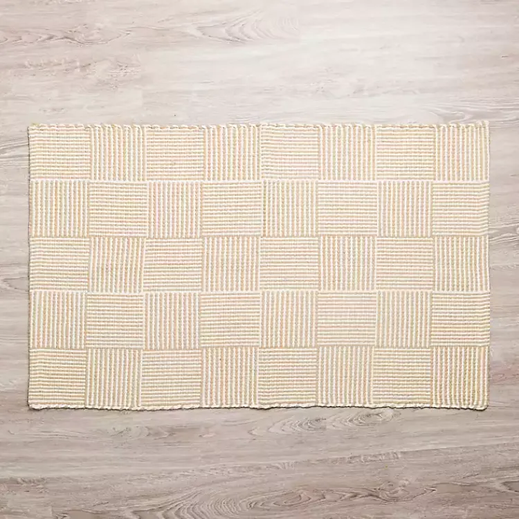 Kirklands Home Natural Basketweave Scatter Rug Tan New
