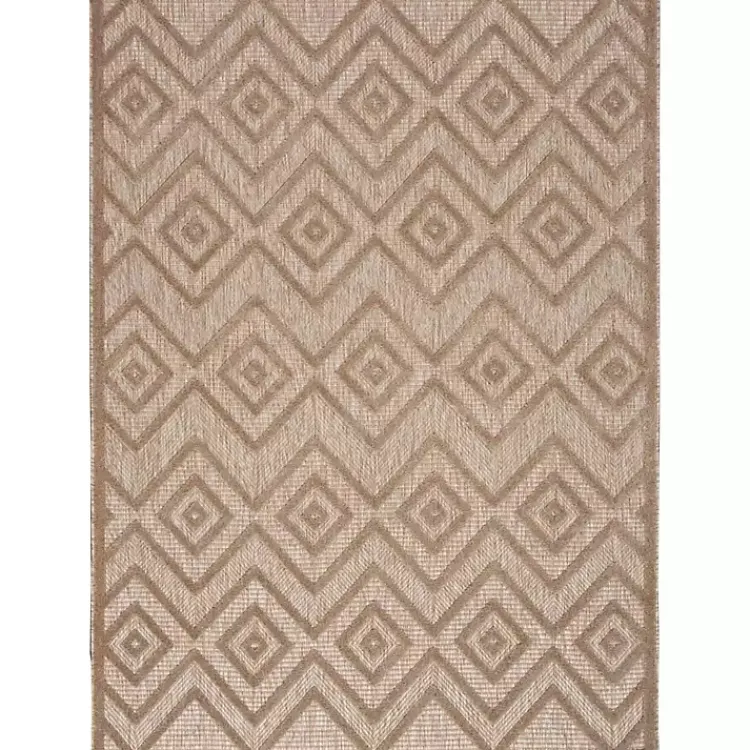 Kirklands Home Natural Beige Diamond Indoor/Outdoor Area Rug, 4x6 Tan Best
