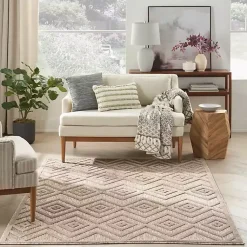 Kirklands Home Natural Beige Diamond Indoor/Outdoor Area Rug, 4x6 Tan Best