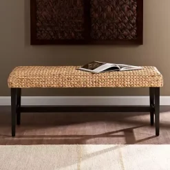 Kirklands Home Natural Blanchard Water Hyacinth Bench Tan Sale