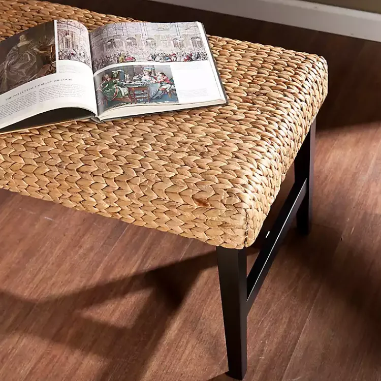 Kirklands Home Natural Blanchard Water Hyacinth Bench Tan Sale