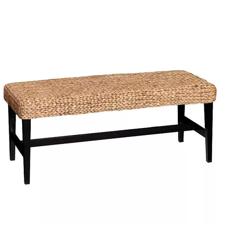Kirklands Home Natural Blanchard Water Hyacinth Bench Tan Sale