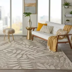 Kirklands Home Natural Botanical Leaves Outdoor Area Rug, 9x13 Discount