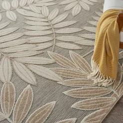 Kirklands Home Natural Botanical Leaves Outdoor Area Rug, 9x13 Discount