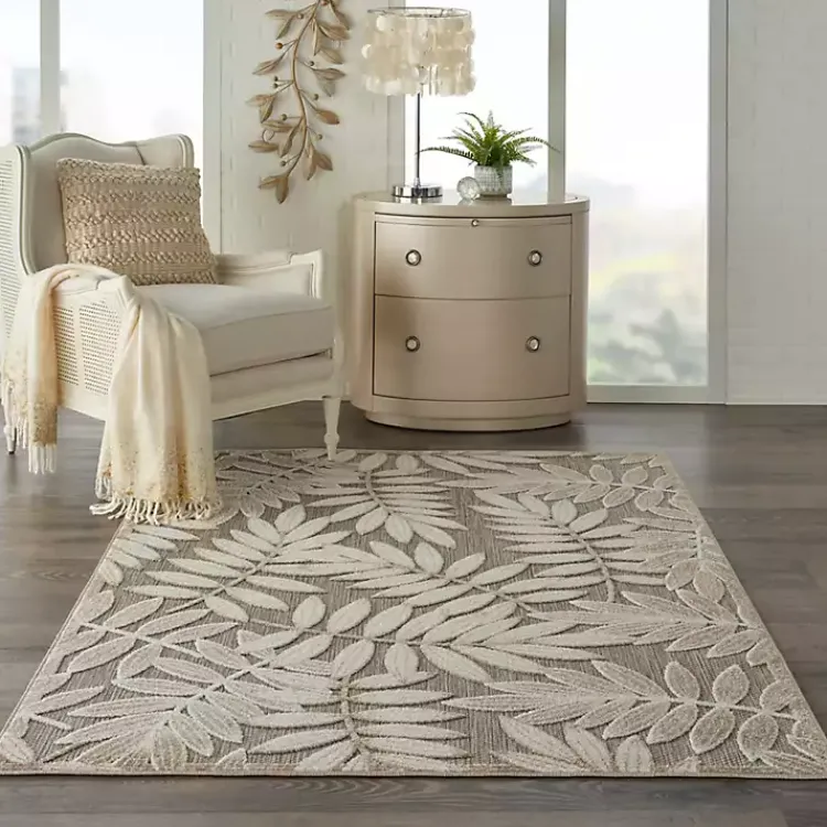 Kirklands Home Natural Botanical Outdoor Area Rug, 6x9 New
