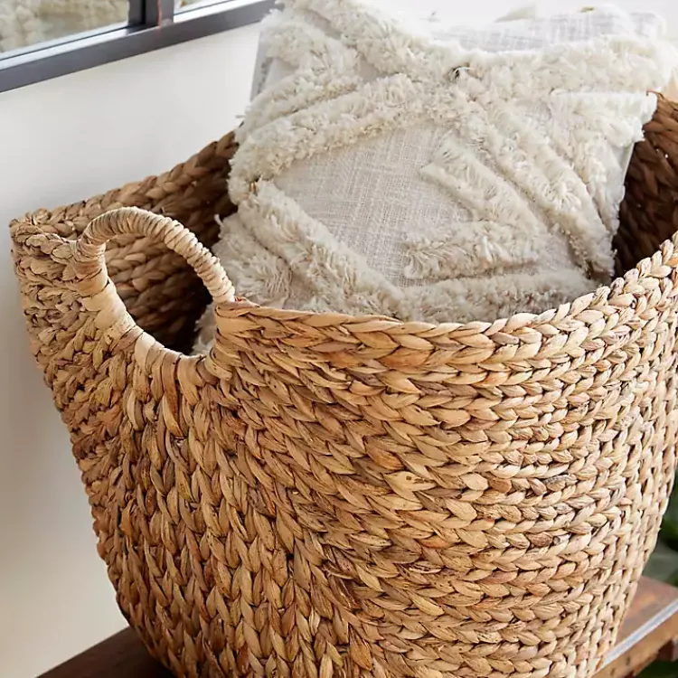 Baskets & Boxes>Kirklands Home Natural Braided Seagrass Basket Tan