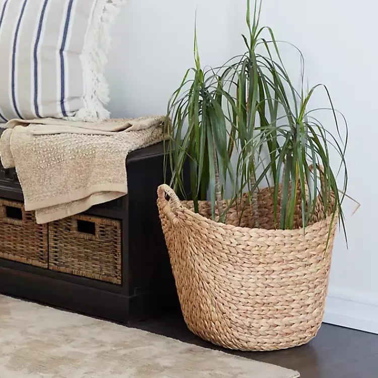 Baskets & Boxes>Kirklands Home Natural Braided Seagrass Basket Tan