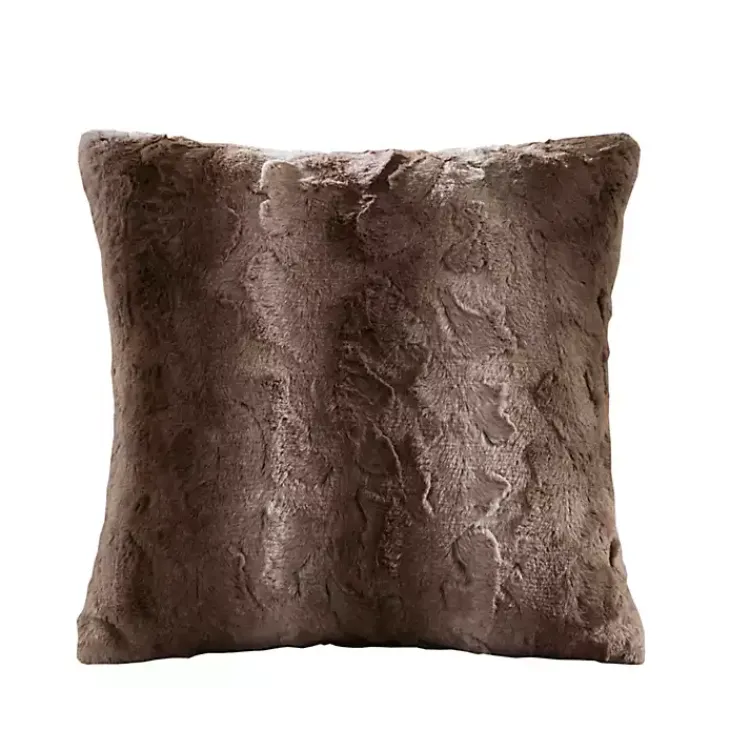 Pillows>Kirklands Home Natural Textured Faux Fur Pillow Brown