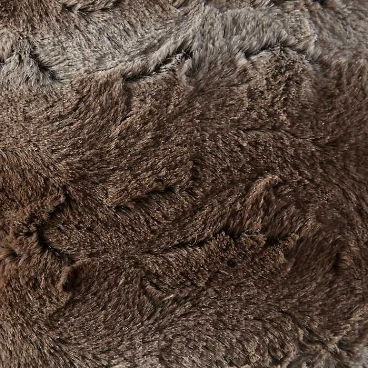Pillows>Kirklands Home Natural Textured Faux Fur Pillow Brown