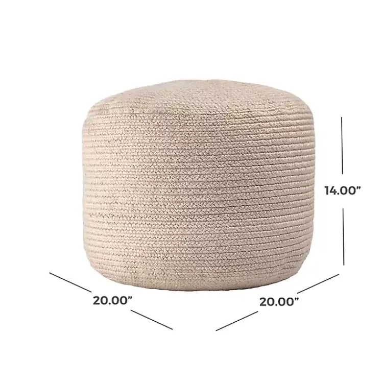 Poufs & Floor Cushions>Kirklands Home Natural Cable Braided Pouf Tan