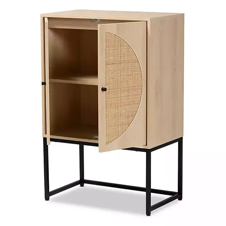 Kirklands Home Natural Cane and Wood 2-Door Cabinet Discount