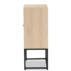 Kirklands Home Natural Cane and Wood 2-Door Cabinet Discount