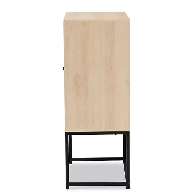 Kirklands Home Natural Cane and Wood 2-Door Cabinet Discount