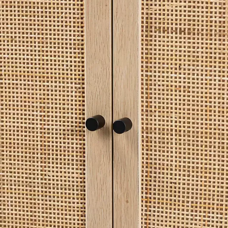 Kirklands Home Natural Cane and Wood 2-Door Cabinet Discount