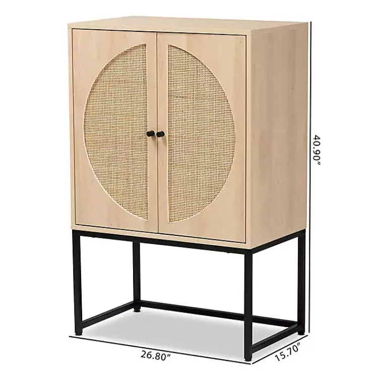 Kirklands Home Natural Cane and Wood 2-Door Cabinet Discount
