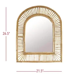 Kirklands Home Natural Cane Arched Wall Mirror