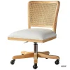 Kirklands Home Natural Cane Back Linen Office Chair Hot