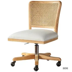 Kirklands Home Natural Cane Back Linen Office Chair Hot