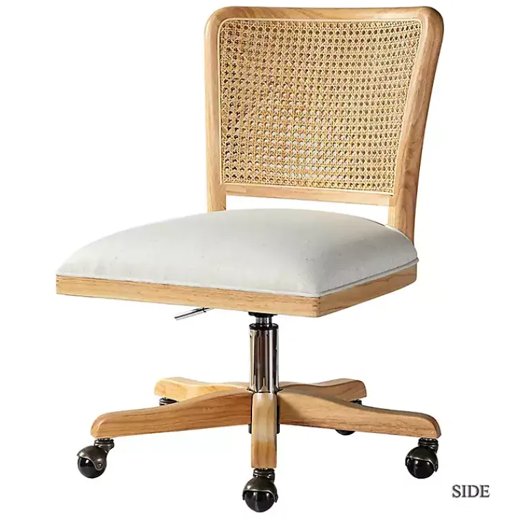 Kirklands Home Natural Cane Back Linen Office Chair Hot