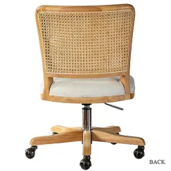 Kirklands Home Natural Cane Back Linen Office Chair Hot
