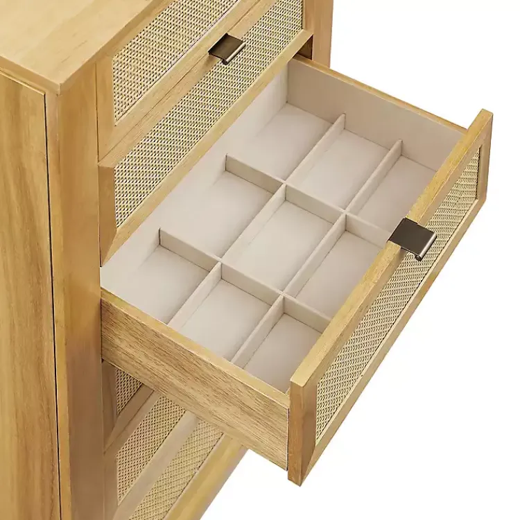 Kirklands Home Natural Cane Jewelry Armoire Tan Discount