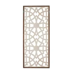 Kirklands Home Natural Carved Damask Wooden Wall Plaque Tan Online