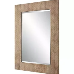 Kirklands Home Natural Chevron Wood Wall Mirror Clearance