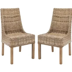 Kirklands Home Natural Coastal Rat 2-pc. Dining Chair Set Tan