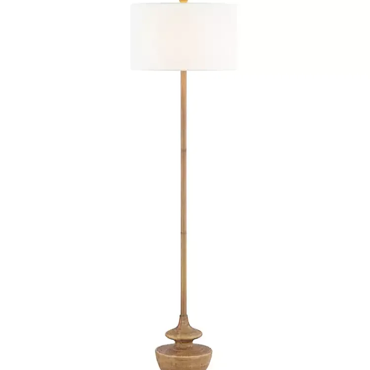 Kirklands Home Natural Contemporary Floor Lamp White New